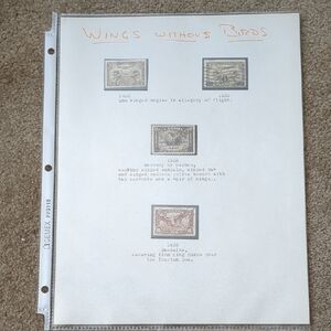 Vintage Aerial Stamp Collection Display Sheet
